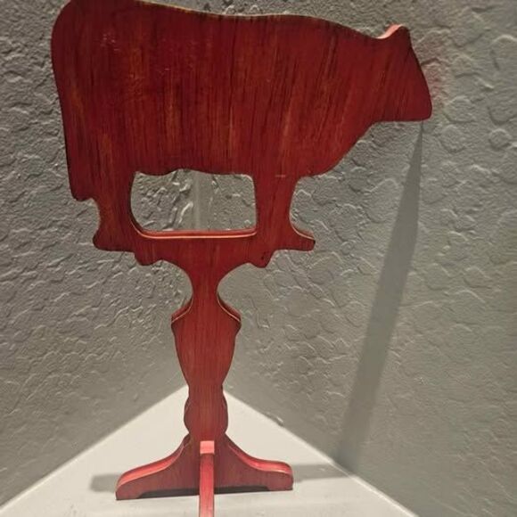 Wood Red Cow Silhouette 16" - Picture 4 of 5
